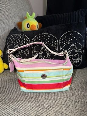 Coach Striped Mini Shoulder Bag